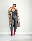 Louisiana Diva Snake Print Faux Fur Coat