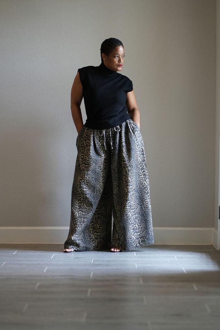 Jungle Wide Leg Leopard Print Pants