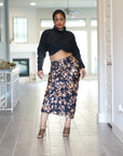 Midnight Glow Floral Maxi Skirt