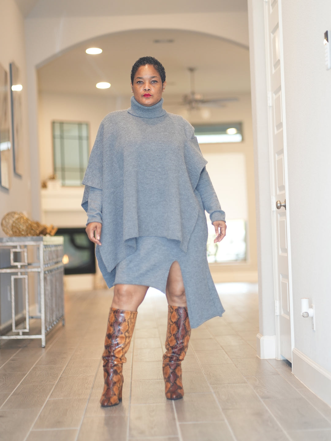 Fashionably Late Layered Sweater Dress