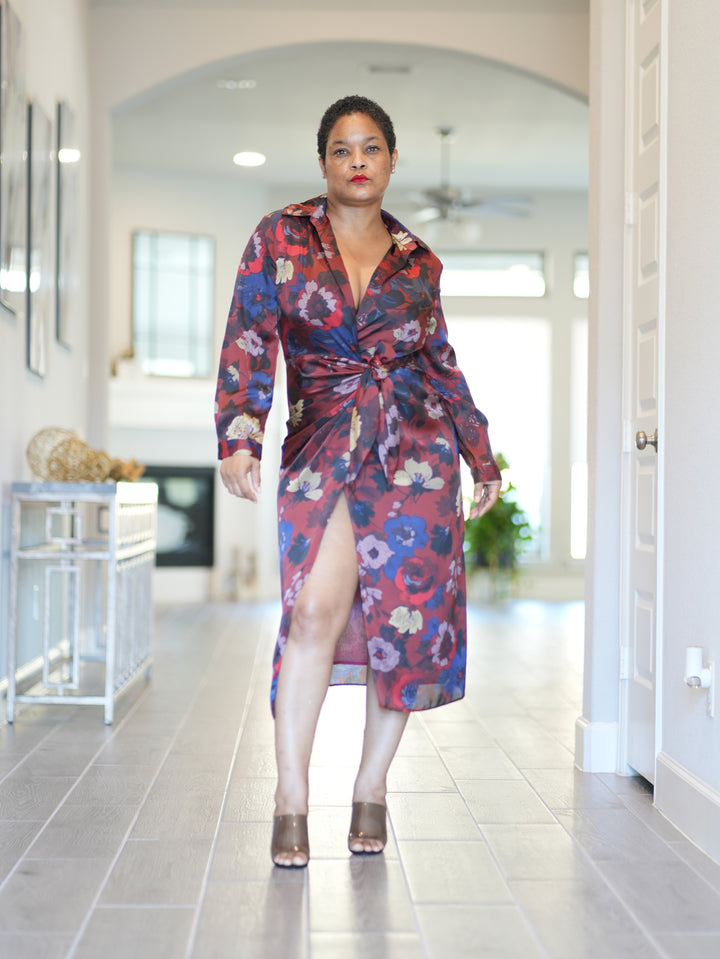 Can I Call You Rose Midi Wrap Dress