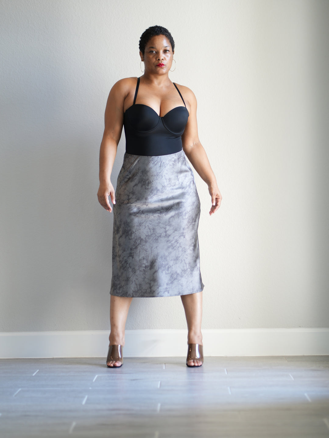Gray Midi Skirt