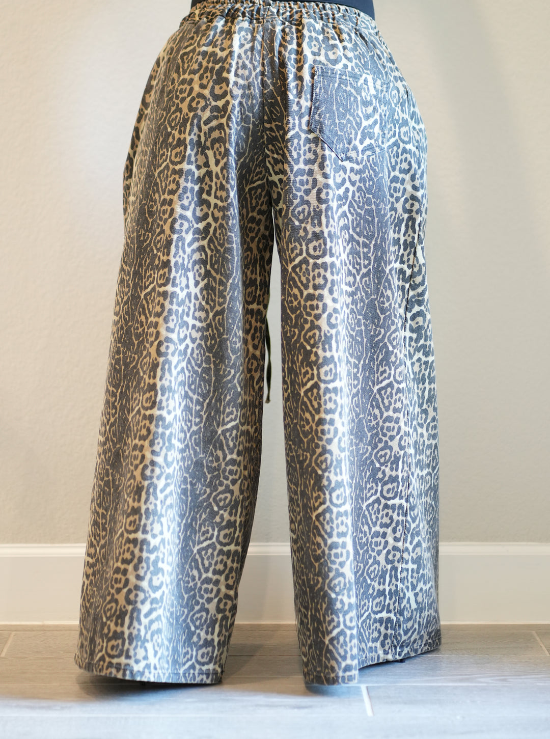 Jungle Wide Leg Leopard Print Pants