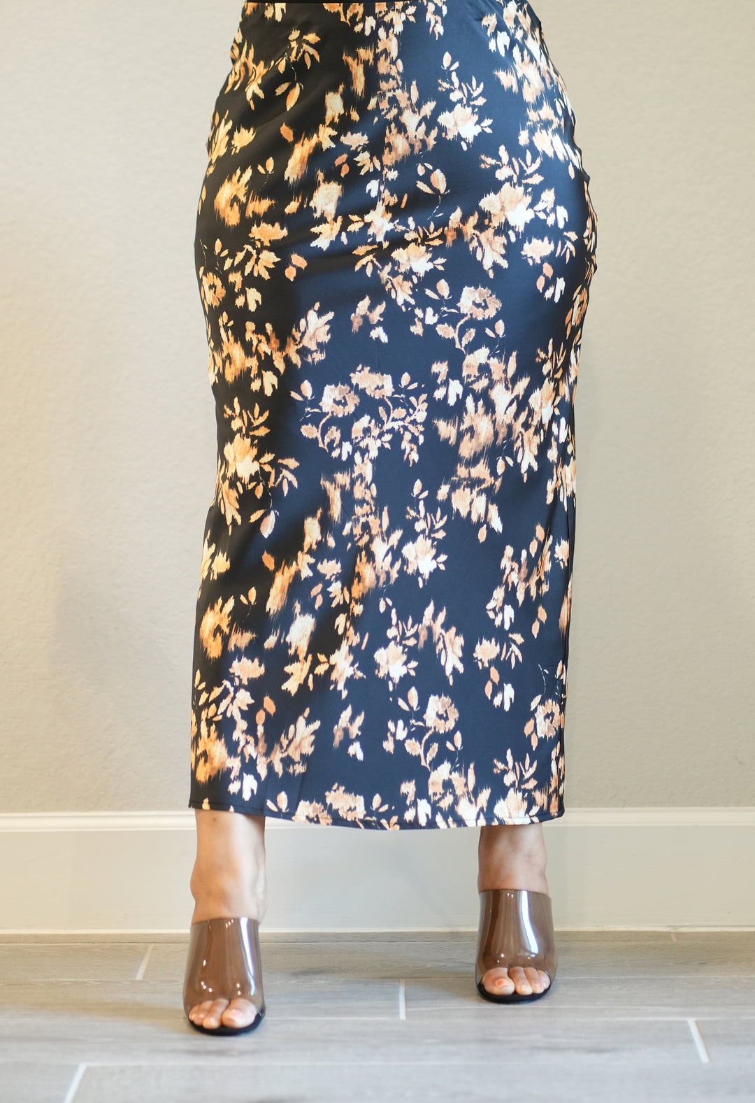 Midnight Glow Floral Maxi Skirt