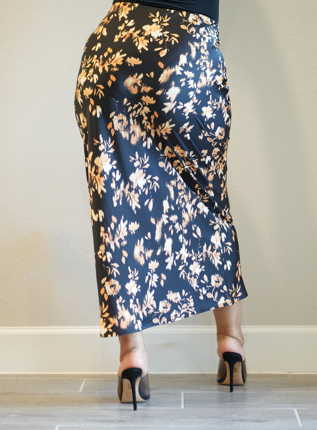 Midnight Glow Floral Maxi Skirt
