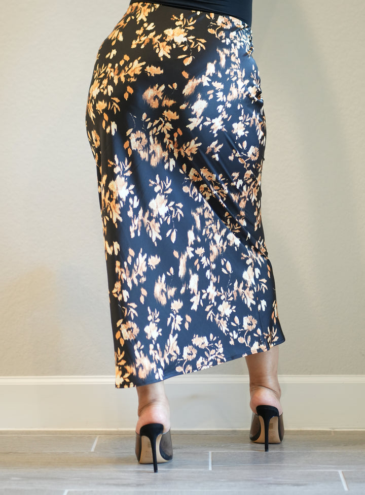 Midnight Glow Floral Maxi Skirt