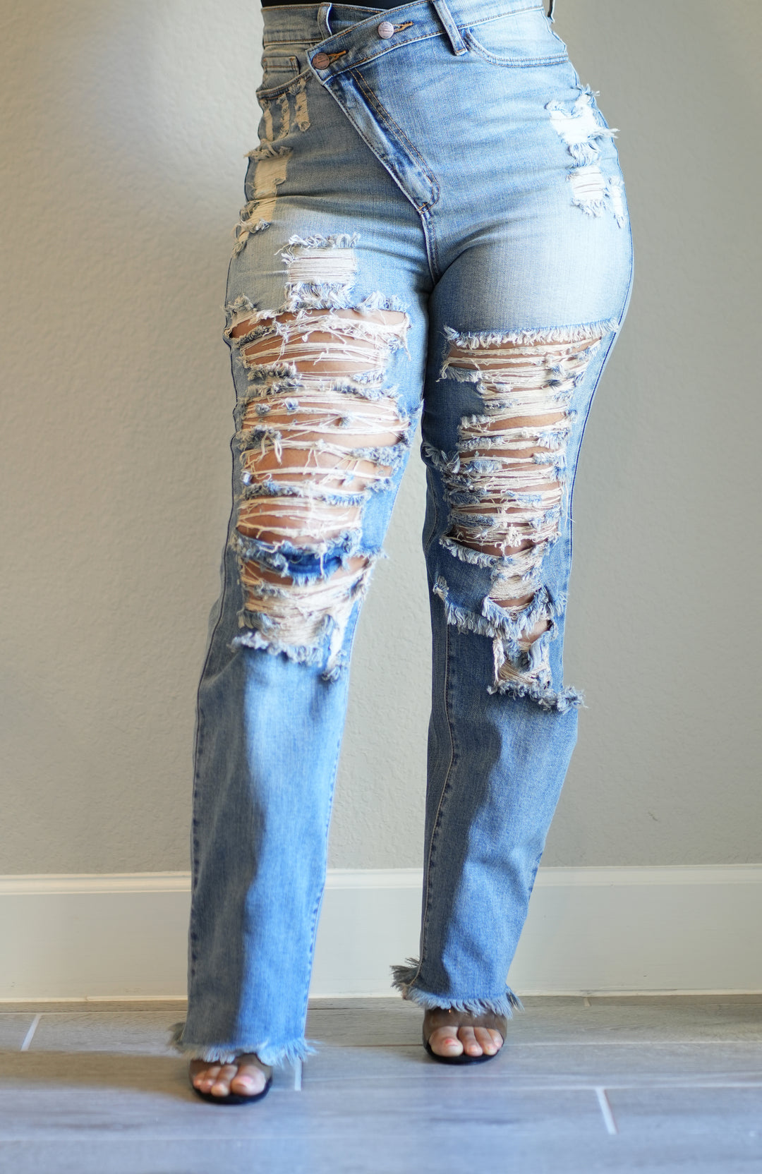 Rip the Runway Cross Waist Jeans