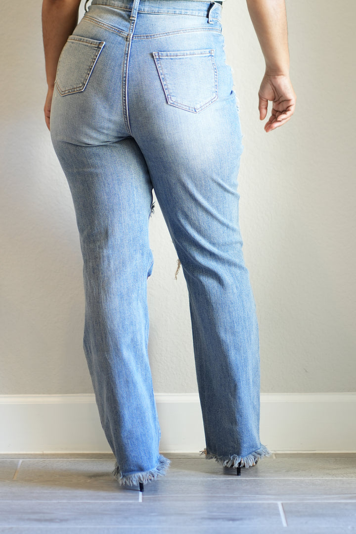 Rip the Runway Cross Waist Jeans