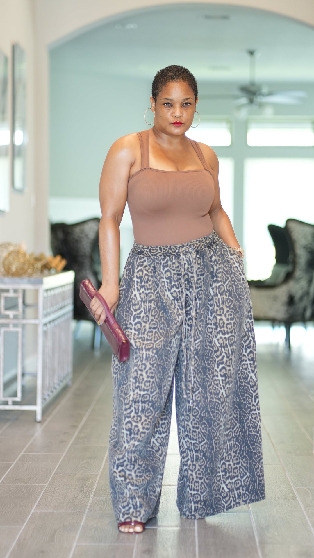 Jungle Wide Leg Leopard Print Pants